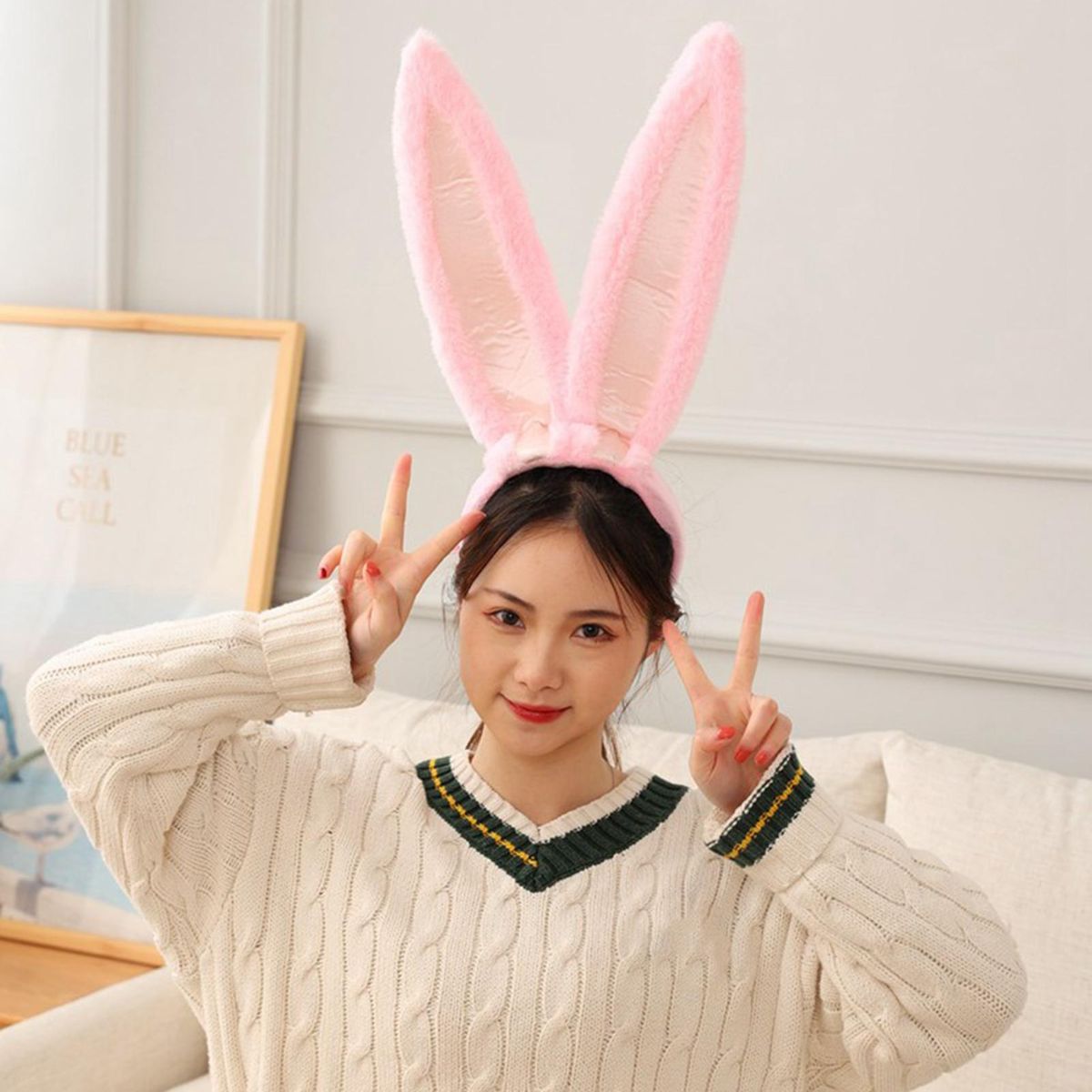 Bunny Headband Halloween Headwear Costume Accessories Pink