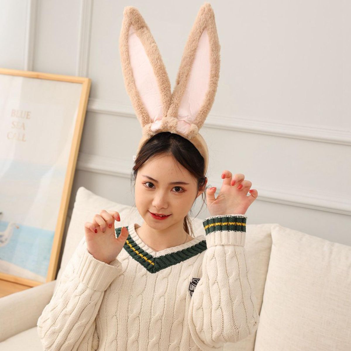 Animal Headband Women Girls Headband Cosplay Costume Light Brown