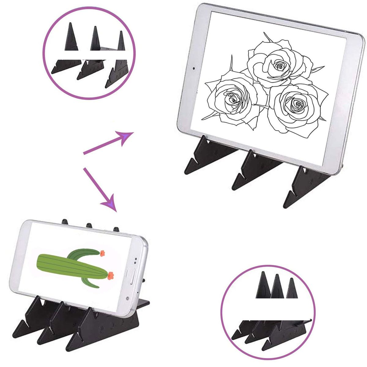 Kids LED Projection Drawing Copy Board Projector Painting Tracing Board Sketch Specular Reflection Dimming Bracket Phone Holder