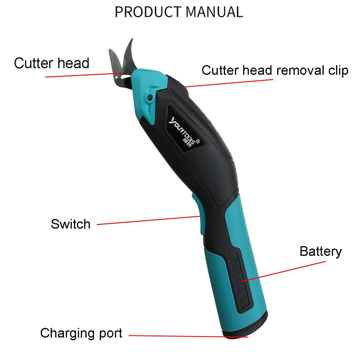 Cordless Electric Pruning Shears Garden Branch Flower Trimmer Tree Pruner EU