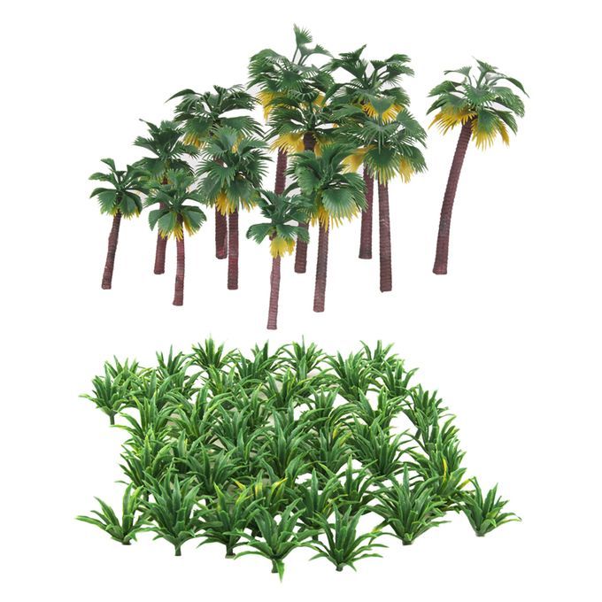 62Pc Model Tree Palm Tree Rain Forest Scenery   Grass Scenery