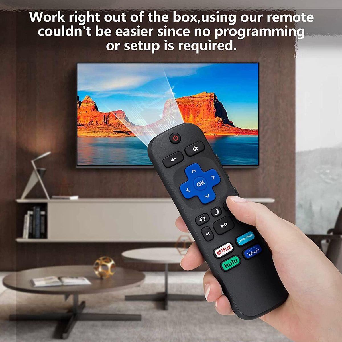 Universal TV Remote for Roku TV,Replacement for TCL Roku/Hisense Roku/Sharp Roku TV,TV Remote with Netflix/Hulu