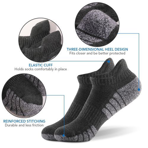 6 Pairs Sports Ankle Socks Athletic Low-cut Socks Thick