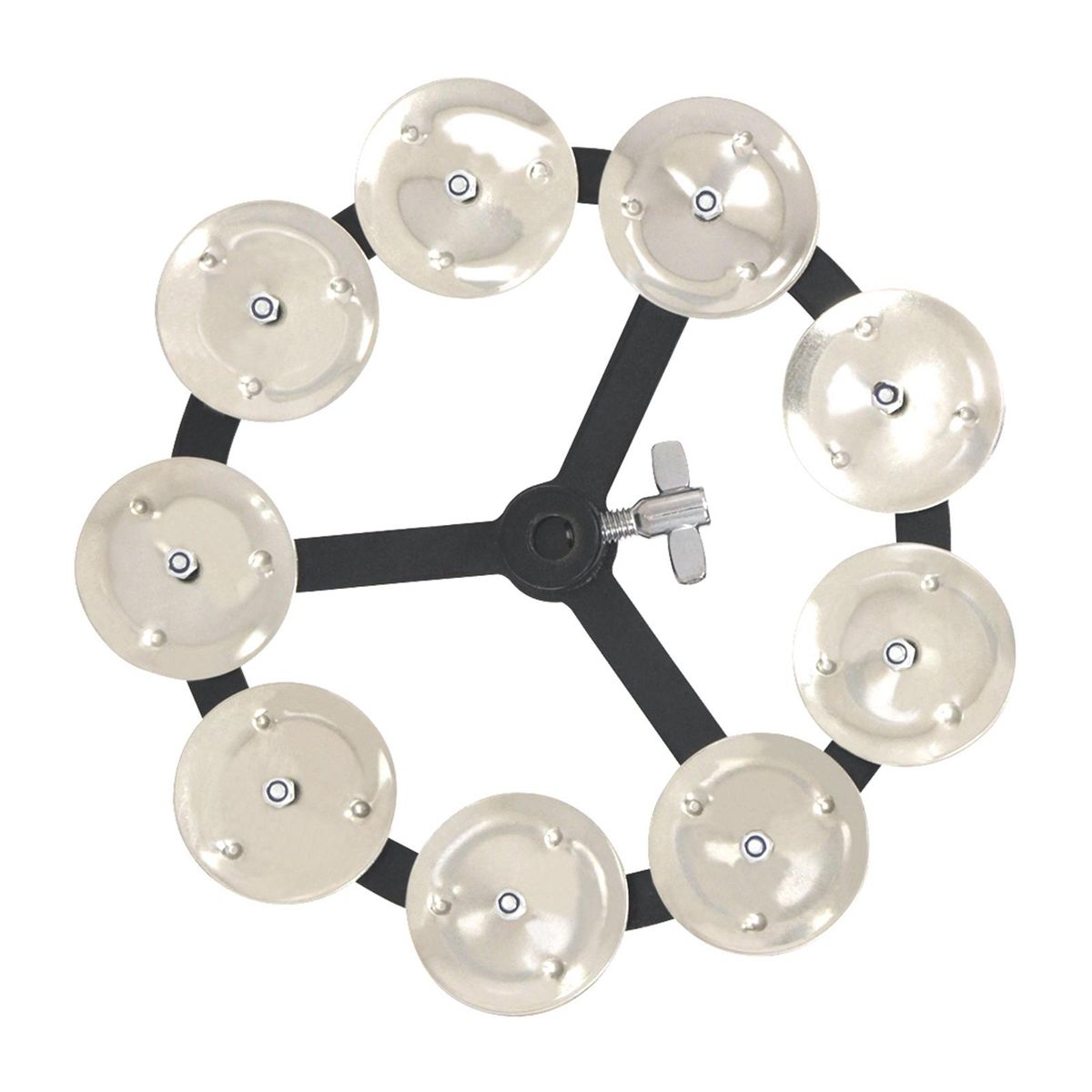 Mountable Hihat Tambourine With Steel Jingles For Drum Set