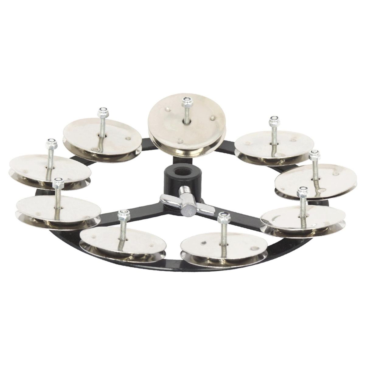 Mountable Hihat Tambourine With Steel Jingles For Drum Set