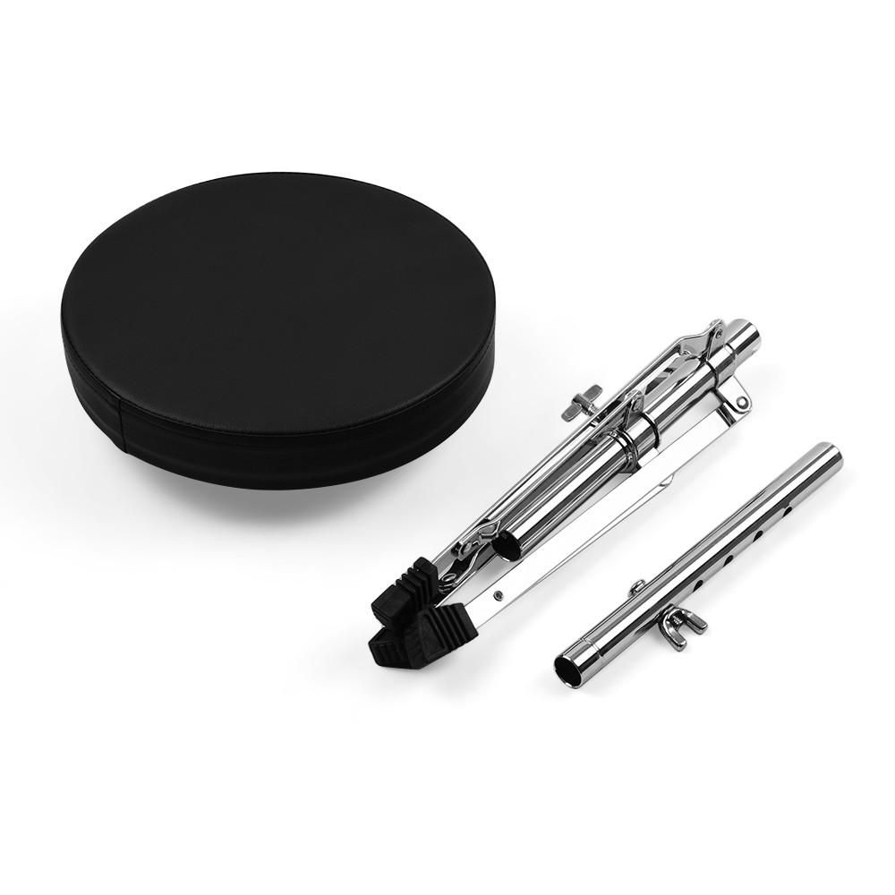 Universal Drum Throne Round Padded Drum Seat Stool Single-braced Stainless Steel Legs Anti-slip 5 Levels Adajustable Height for Adult Drummers