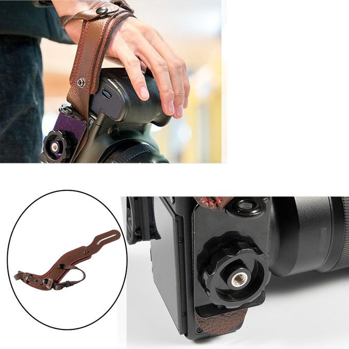 Camera Wrist Hand Strap For DSLR Camera Mirrorless Cameras Brown