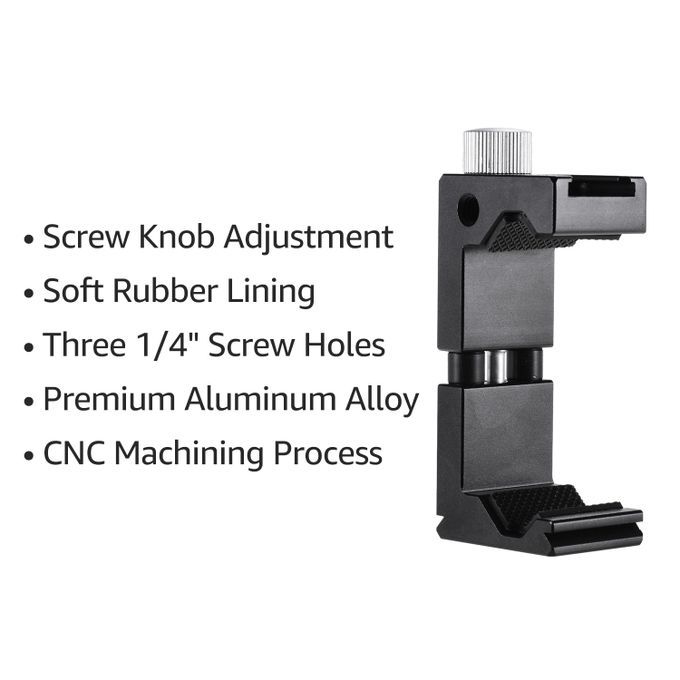 Phone Tripod Mount Clamp Universal Phone Holder Clip With