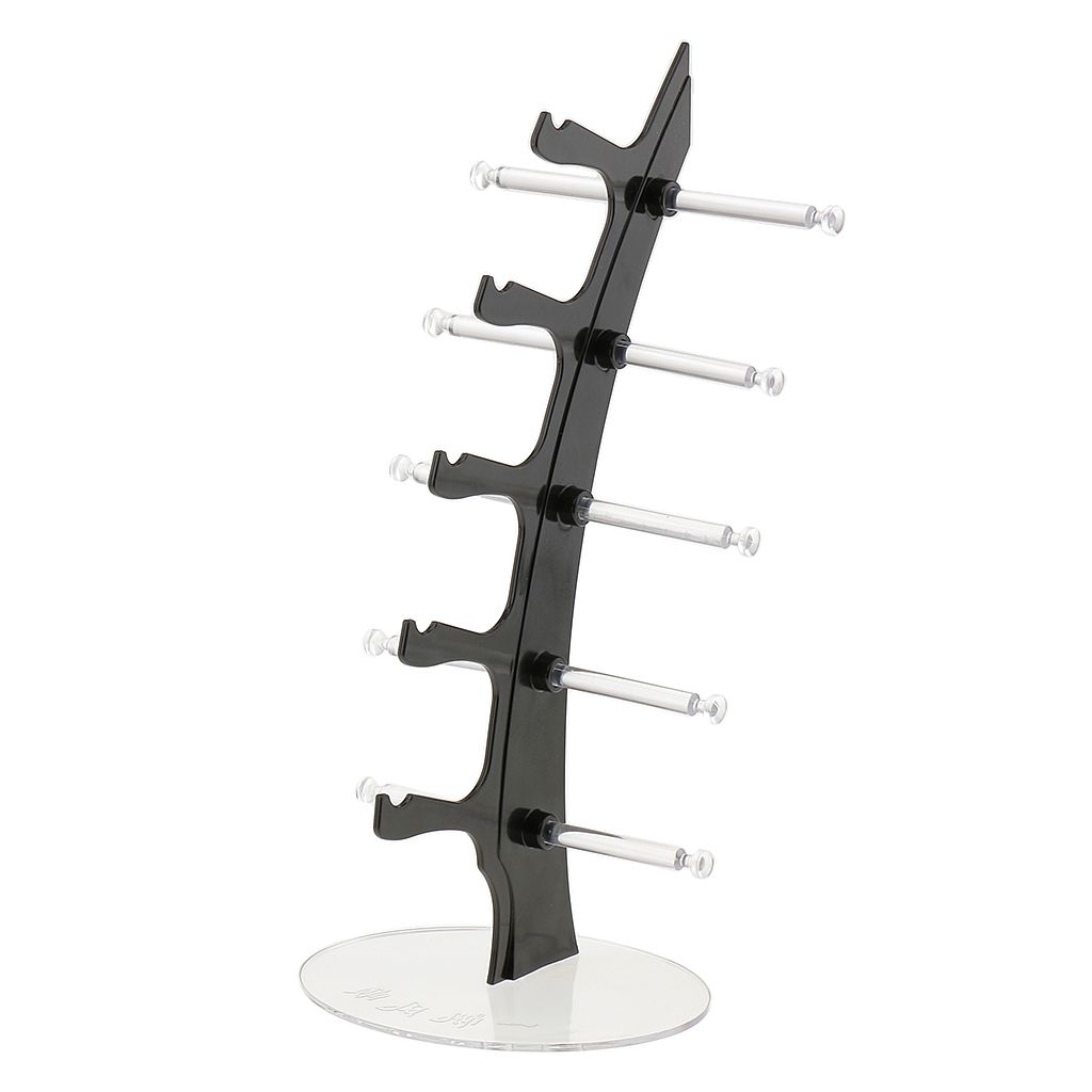 5 Tiers Acrylic Eyeglasses Sunglasses Rack Holder Black