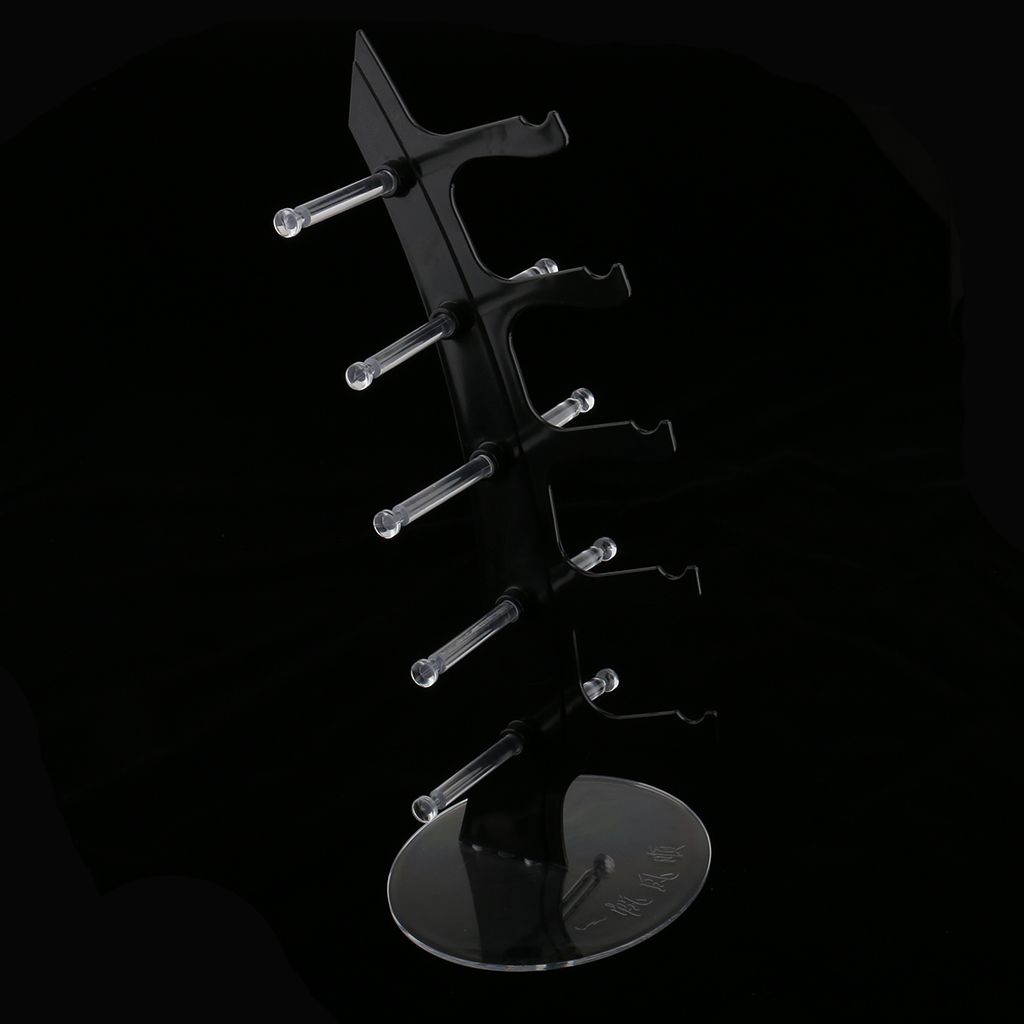 5 Tiers Acrylic Eyeglasses Sunglasses Rack Holder Black