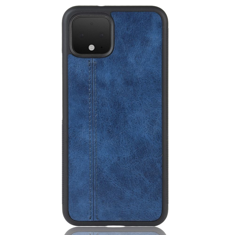 For Google Pixel 4 XL Shockproof Sewing Cow Pattern Skin PC + PU + TPU Case(Blue)