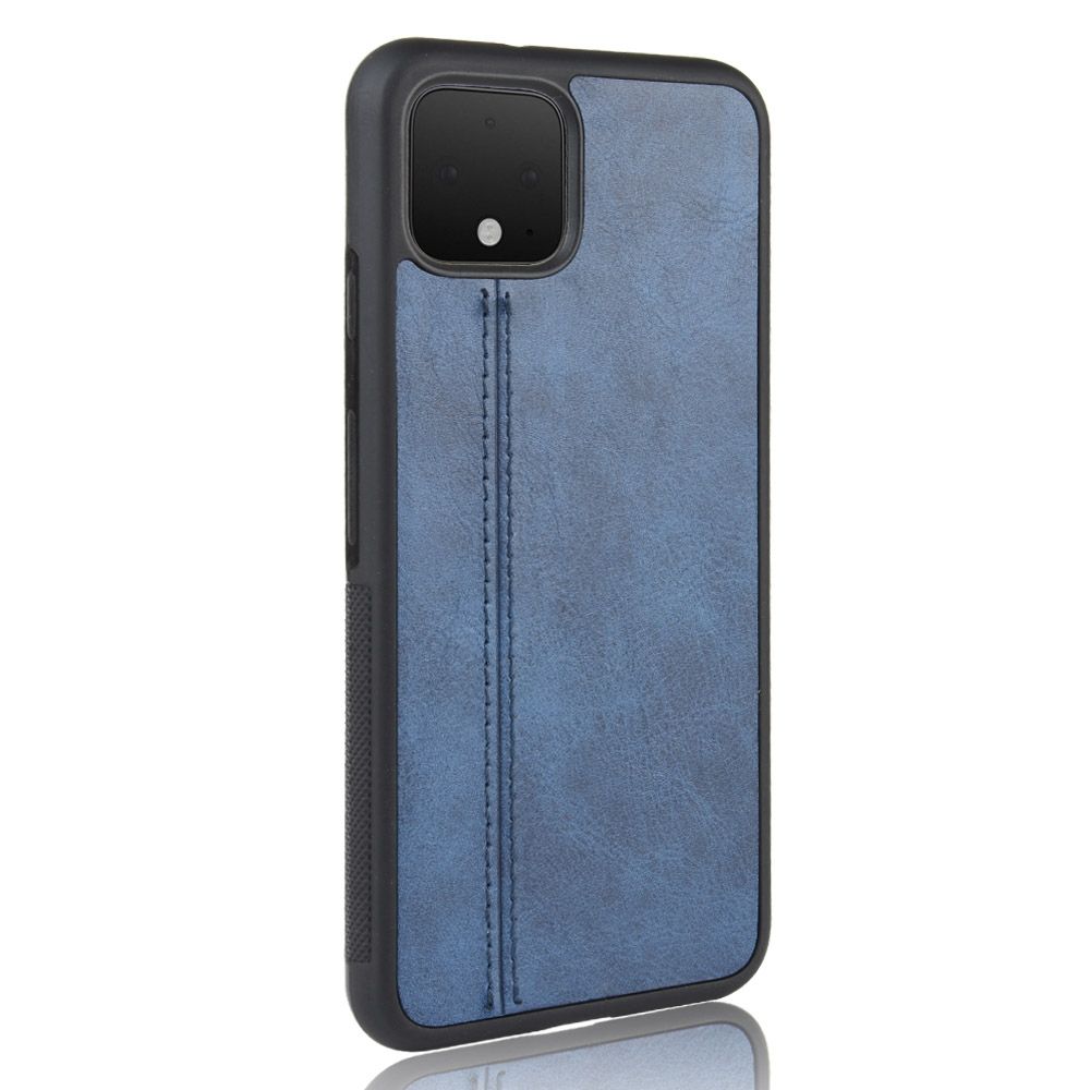 For Google Pixel 4 XL Shockproof Sewing Cow Pattern Skin PC + PU + TPU Case(Blue)