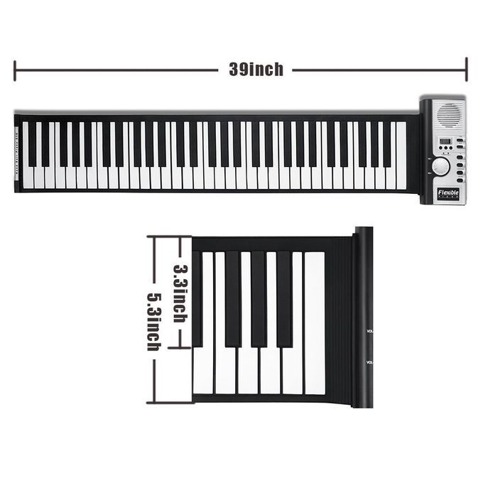 Roll Up Keyboard Piano, 4 Modes 61 Keys Portable Piano Electric Digital Musical Educational Instruments