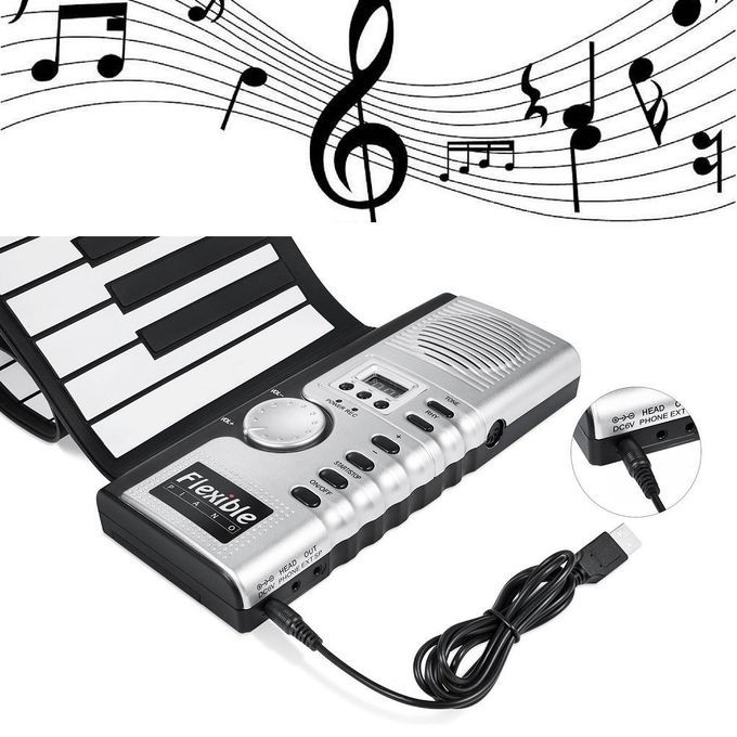 Roll Up Keyboard Piano, 4 Modes 61 Keys Portable Piano Electric Digital Musical Educational Instruments