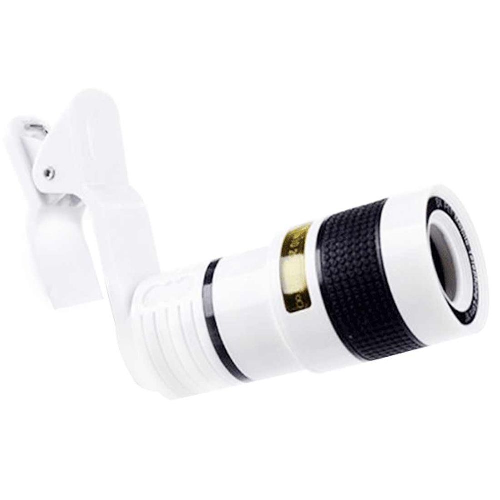 Universal 8X 12X Mobile Phone Camera Telephoto Lens-White