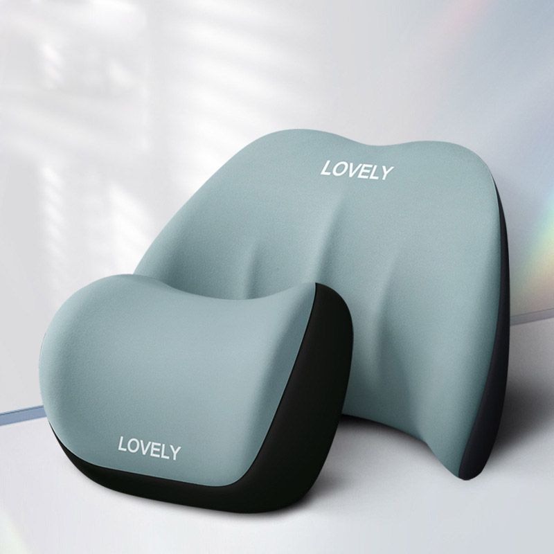 Car Neck & Back Pillow Set For Driving Lumbar Support（2Pcs）