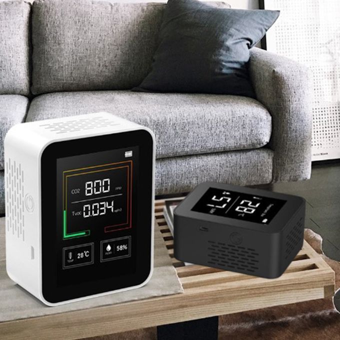 Temperature Humidity Air Dete Tor Air Qu Ty Monitor Digital PM2.5 Dete Tor-white