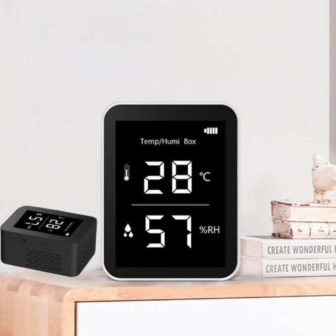 Temperature Humidity Air Dete Tor Air Qu Ty Monitor Digital PM2.5 Dete Tor-white