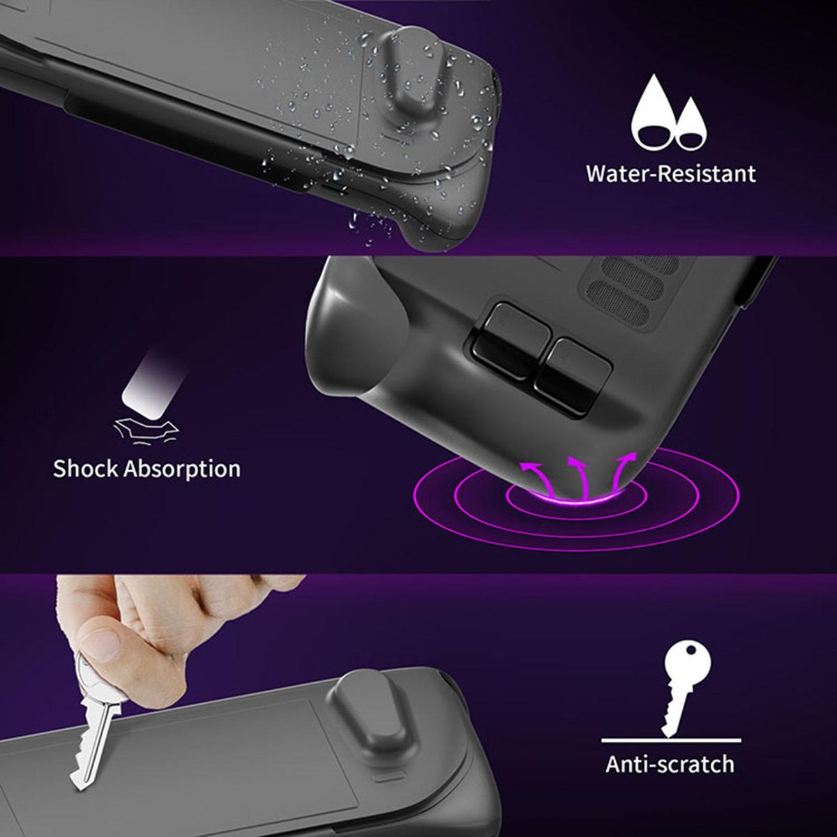 Full Wrap Slim Case Removable Face Cover Drop And Dust Proof Case For Steam Deck