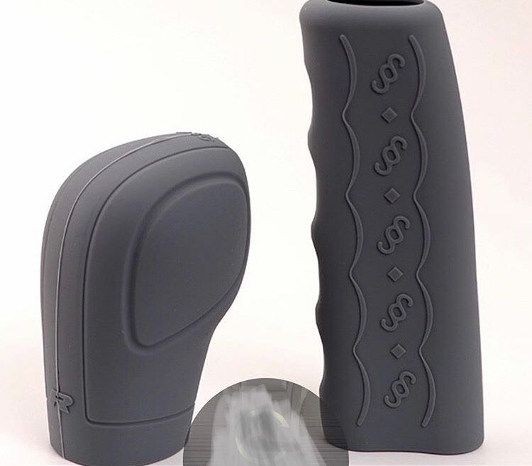 Gear Shift Knob Cover + Hand Brake Cover Gray