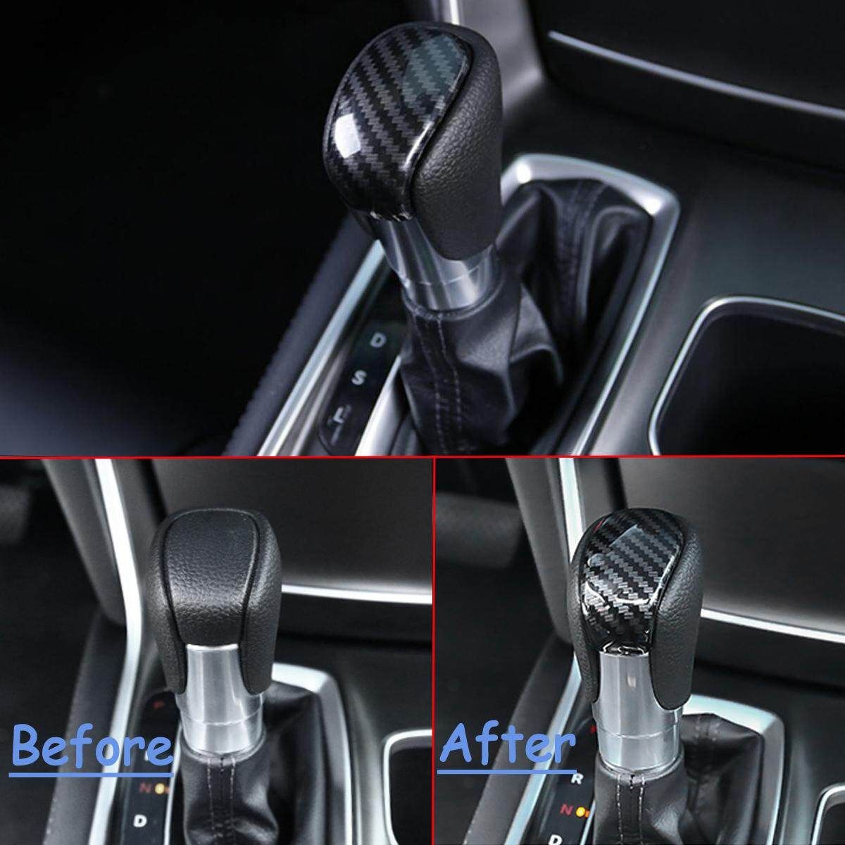 Carbon Fiber Gear Shift Knob Head Decoration Cover Trim For Honda Accord 2018