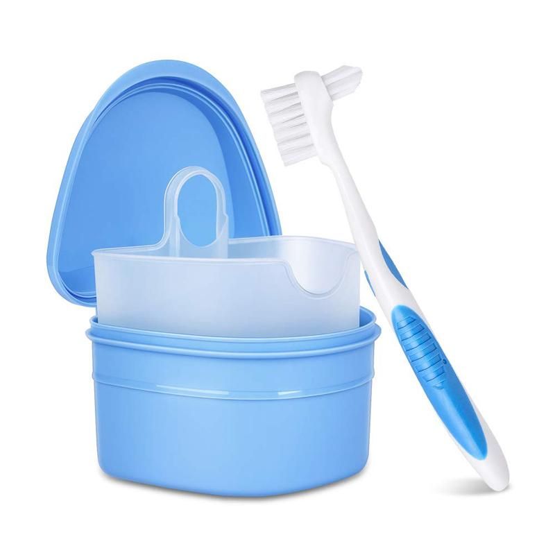 Y-Kelin High Capacity Denture Care Box and Brush Used To Store Dentures Oral Cleaning  Nursing Appliances Support Dropshop