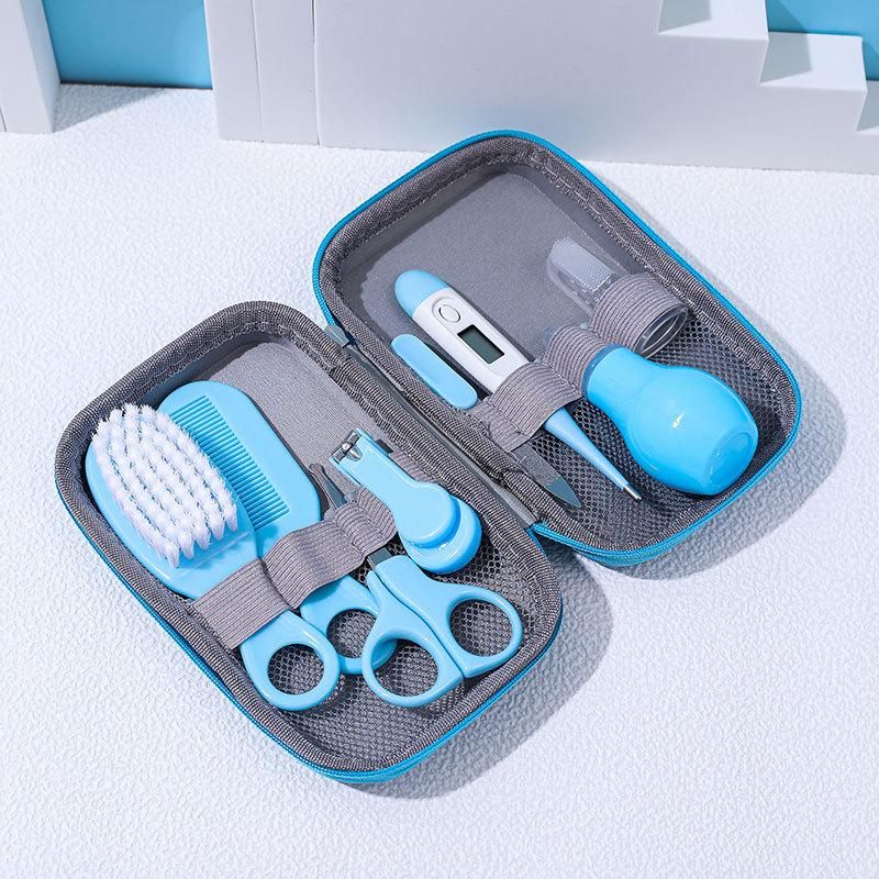 8pcs/Set Newborn Baby Kids Nail Hair Health Care Medicine Feeder Thermometer Grooming Brush Kit Baby Essentials Material Safety