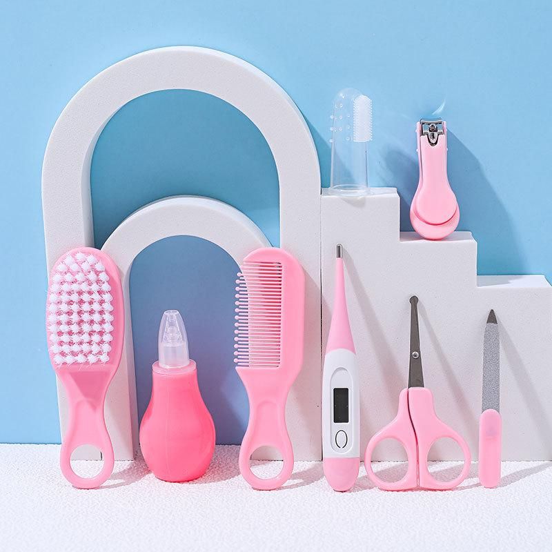 8pcs/Set Newborn Baby Kids Nail Hair Health Care Medicine Feeder Thermometer Grooming Brush Kit Baby Essentials Material Safety