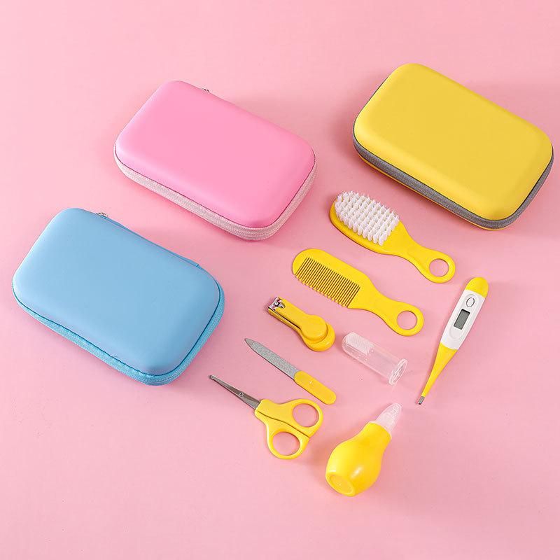 8pcs/Set Newborn Baby Kids Nail Hair Health Care Medicine Feeder Thermometer Grooming Brush Kit Baby Essentials Material Safety