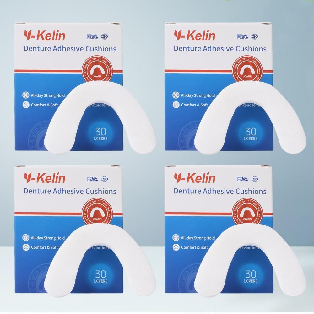 Y-Kelin denture adhesive cushion lower 120 pads (4 Pack)
