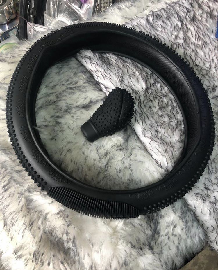 Silicon Steering Cover + Gear Knob Cover Black Color