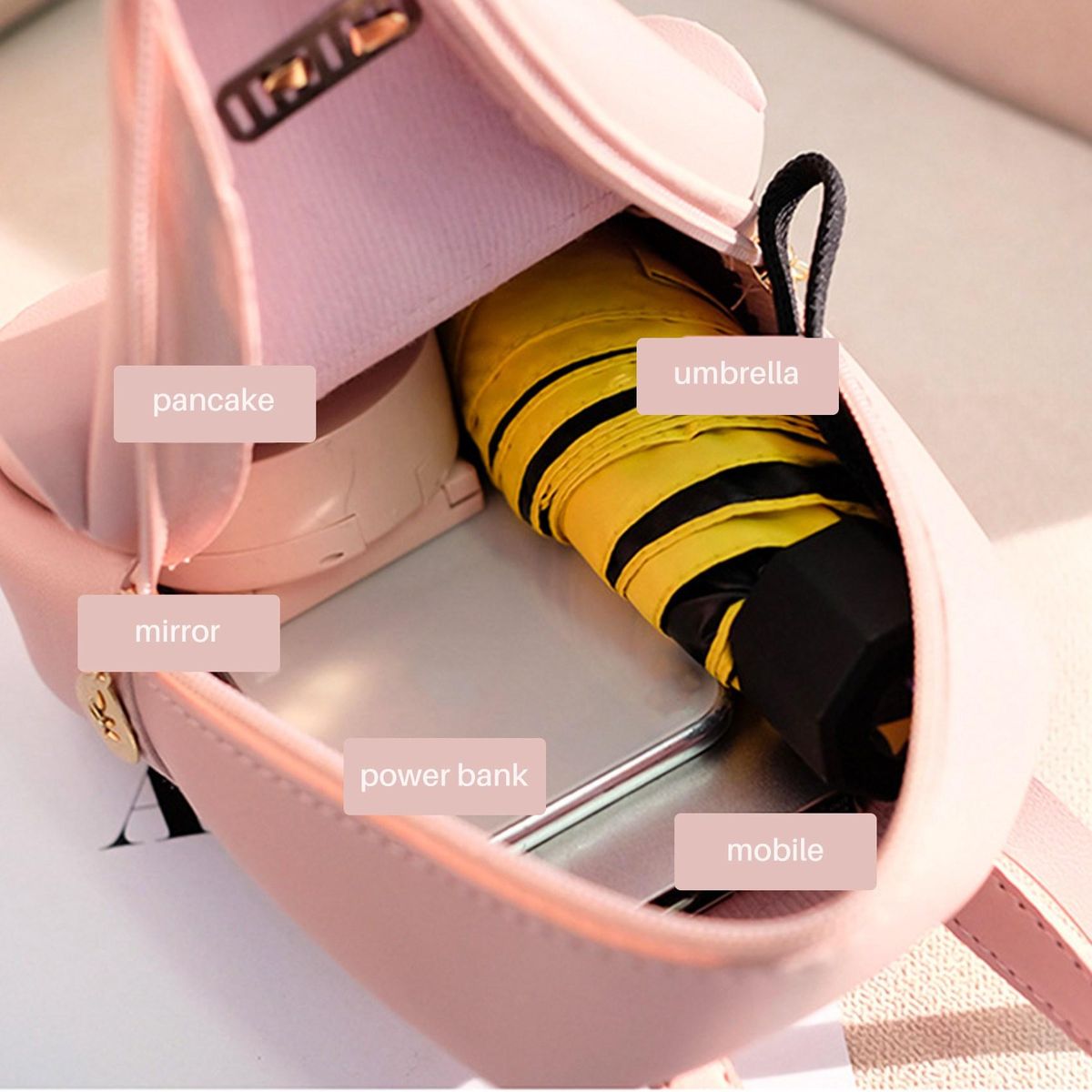 Mini Backpack Small Diagonal Bag Leather Backpack Cute Bow Backpack Ladies Wallet