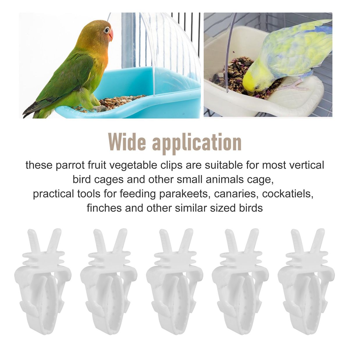 6Pcs Vegetable Clip for Birds Bird Cage Feeder for Parrot Ve