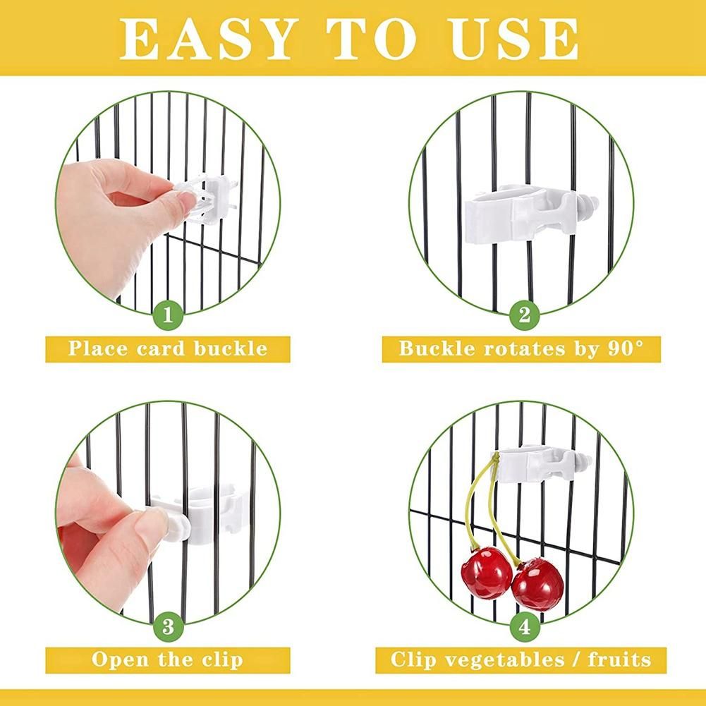 6Pcs Vegetable Clip for Birds Bird Cage Feeder for Parrot