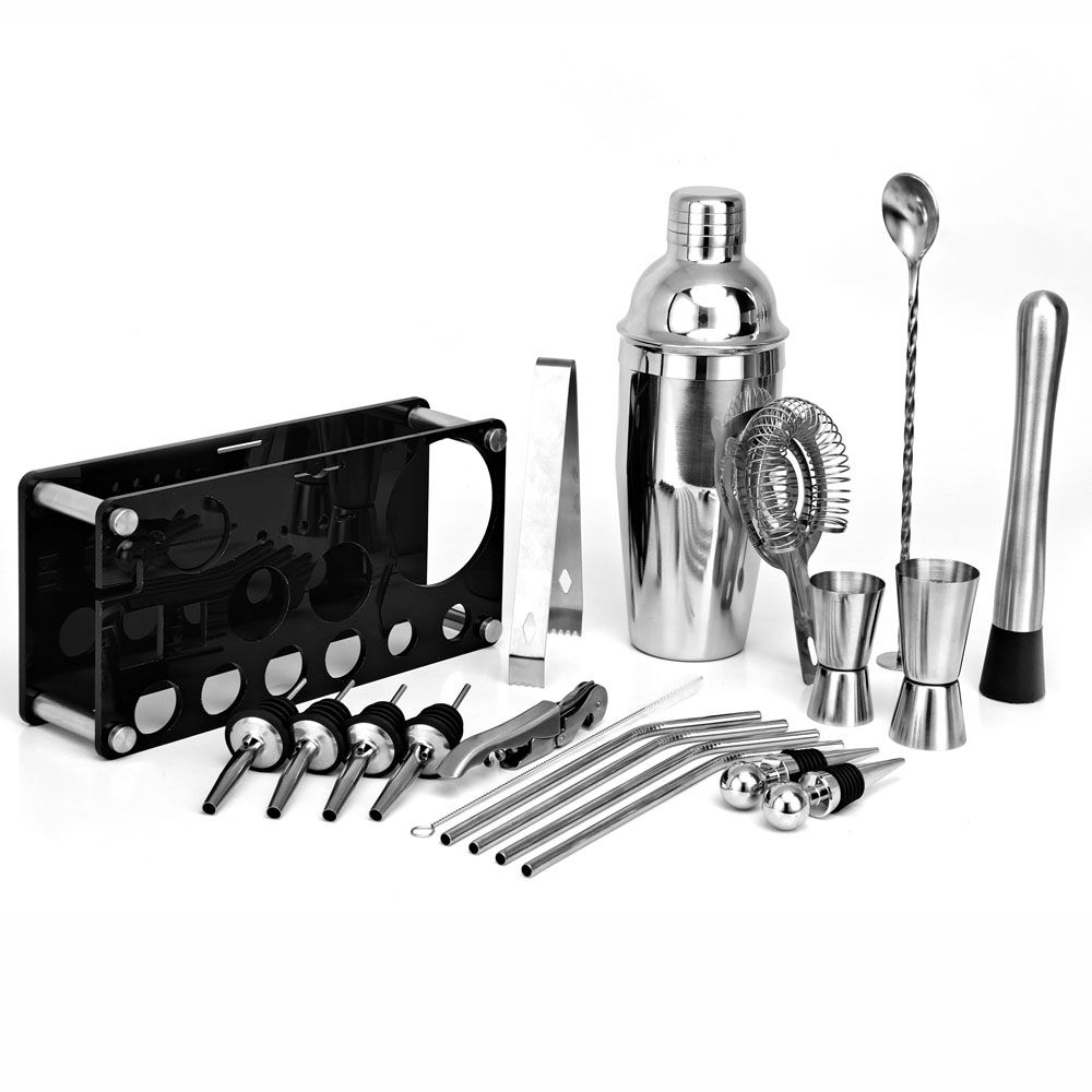 20pcs Cocktail Set Boston Shaker Mixer Stainless Drink Home