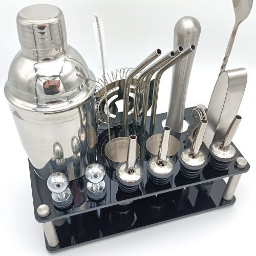 20pcs Cocktail Set Boston Shaker Mixer Stainless Drink Home