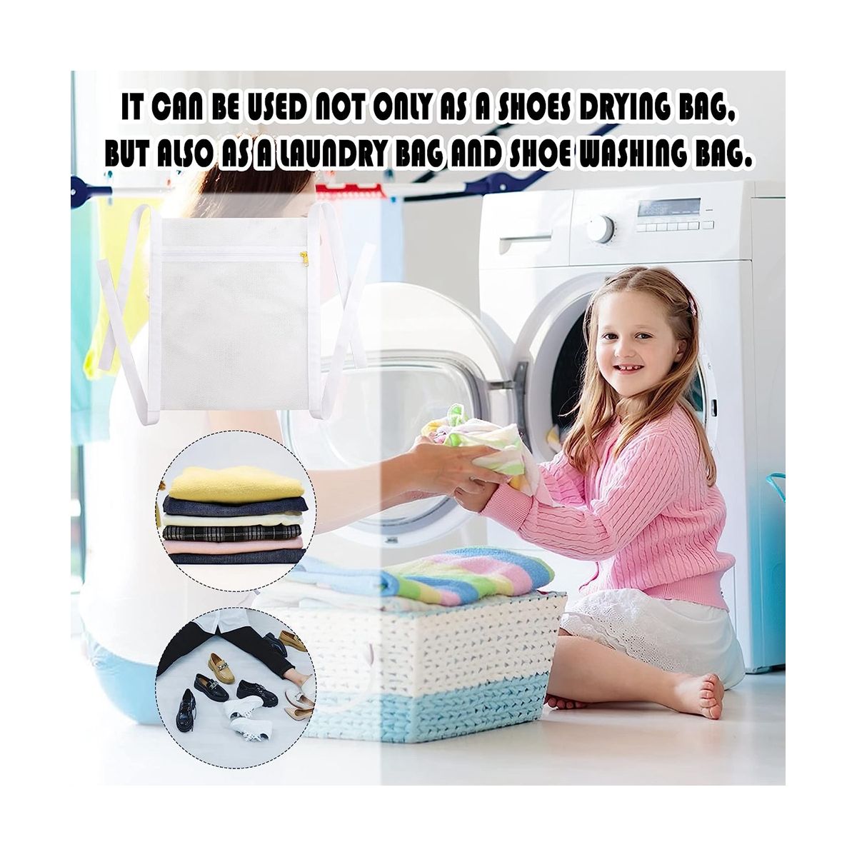 3 Pcs Sneaker Wash&Dry Net Bag for Dryer,Honey C