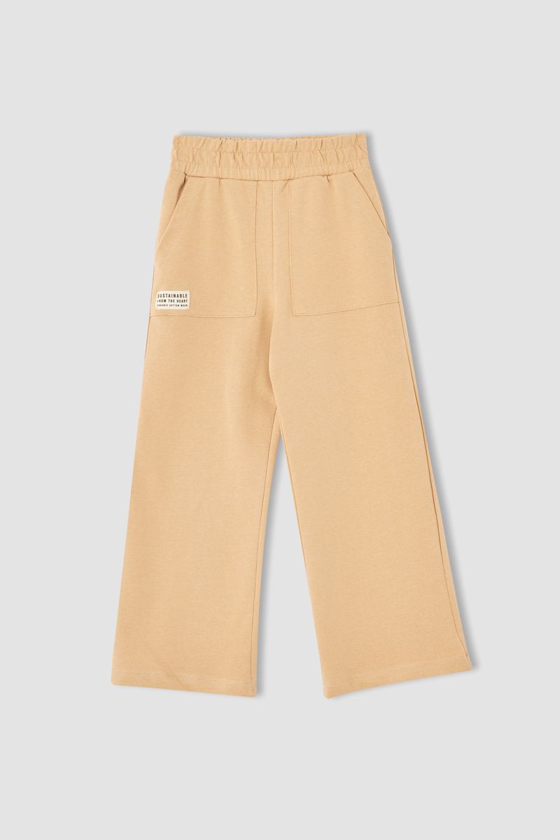Girl Relax Fit Knitted Trousers - Beige