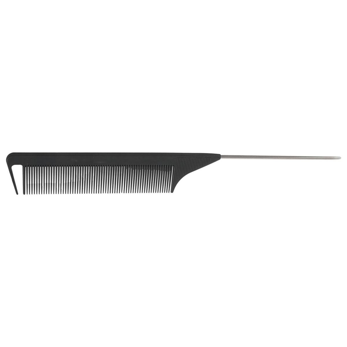 1pcs Hot Fashion Black Fine-tooth Comb Plastic and metal Pin Anti-static Hair Style Rat Tail Comb 220x28x4mm Hair Styling Beauty Tools