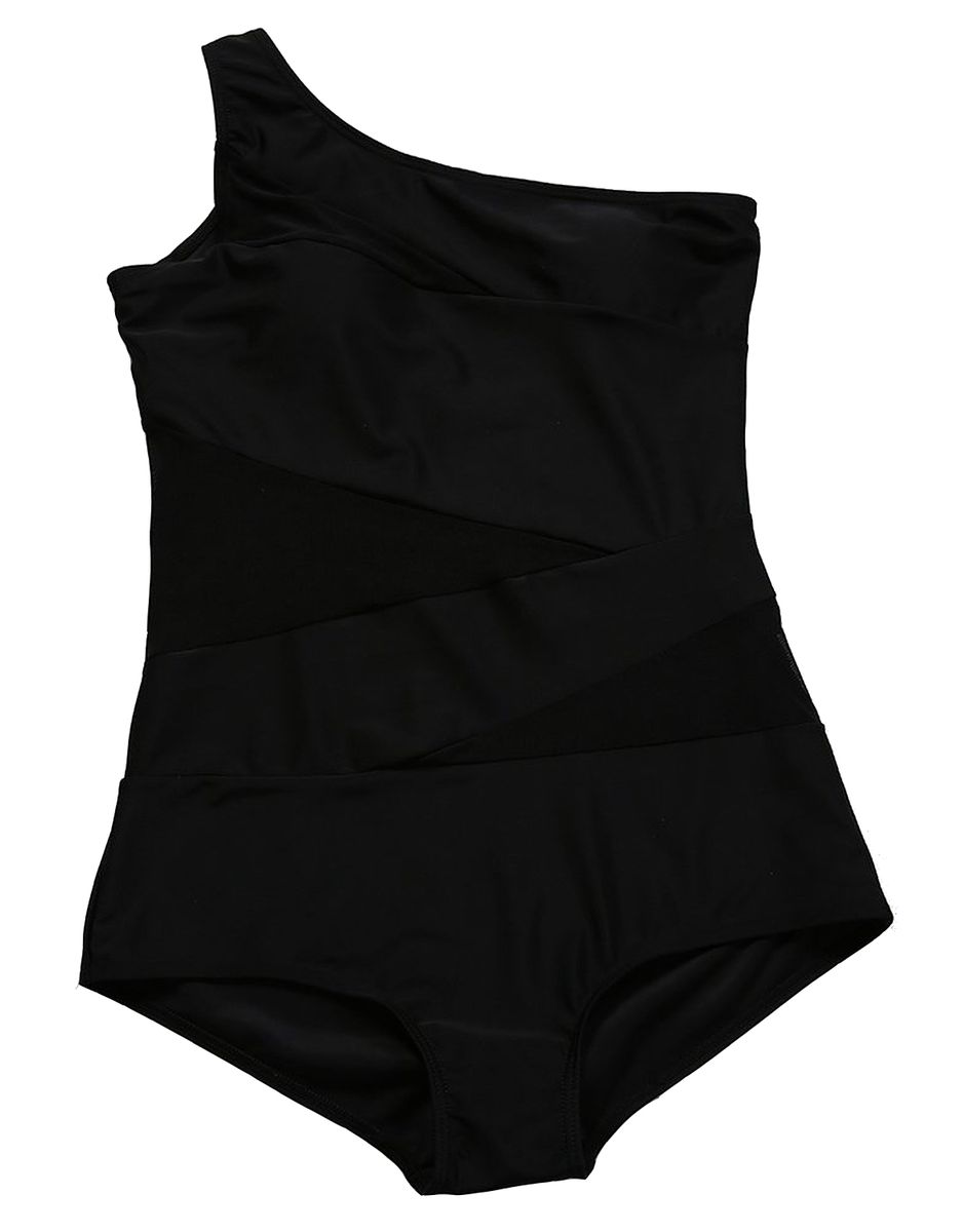 Women's Plus Size Sexy Off-shoulder Mesh Swimsuit One Piece X-Large