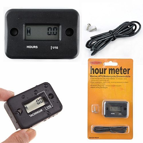 Inductive Waterproof Hour Meter For Marine ATV Motorcycle Dirt Ski Gas Engine