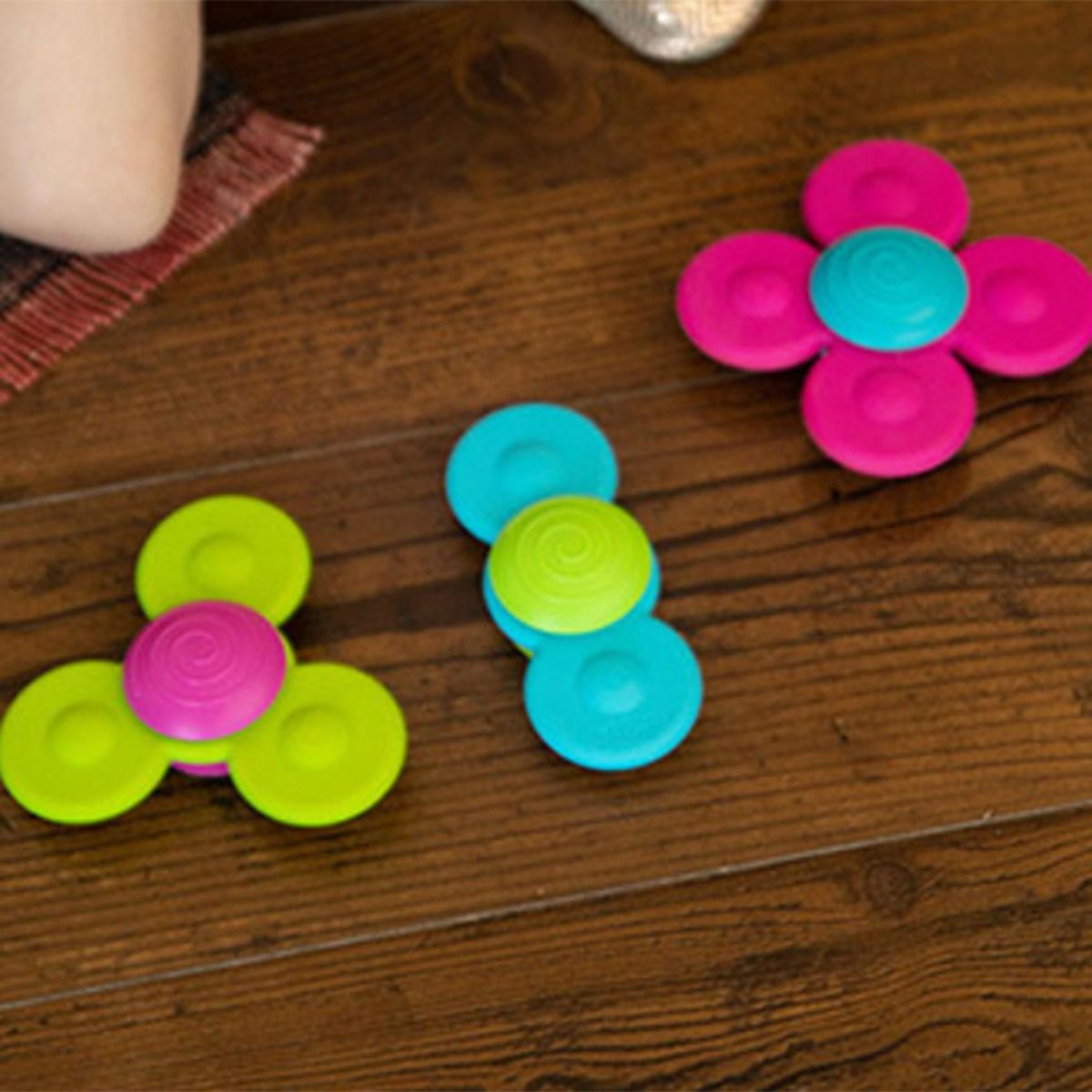 Baby Dining Table and Chair Sucker Turn and Turn Music Can Bite Silicone Baby Fingertip Baby Desktop Sucker Comfort Toy