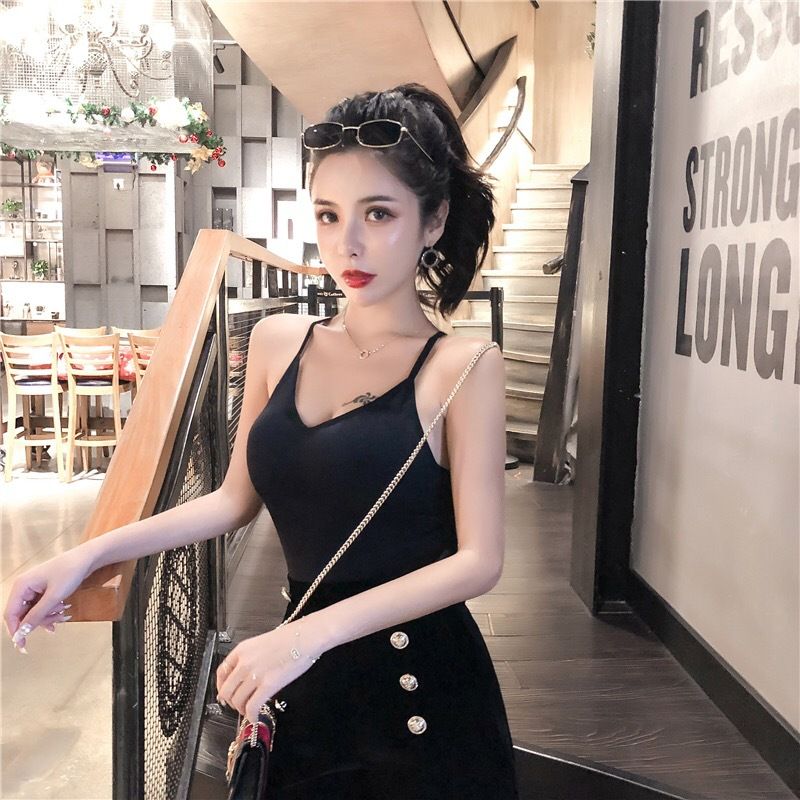 Black Quality Ladies Bra Camisole Top/Yoga Top