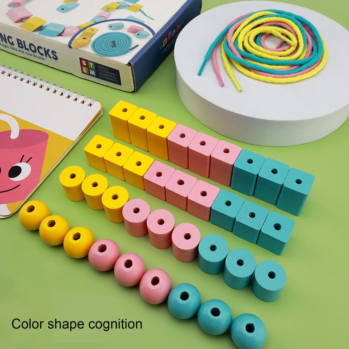1 Set Lacing Beads Toys Lacing Blocks Beads Game
