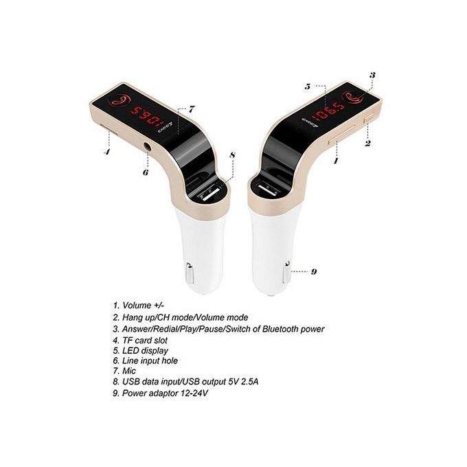 G7 Bluetooth Handfree Car Kit Car MP3 Player For Mobile Phone FM Transmitter Car Charger