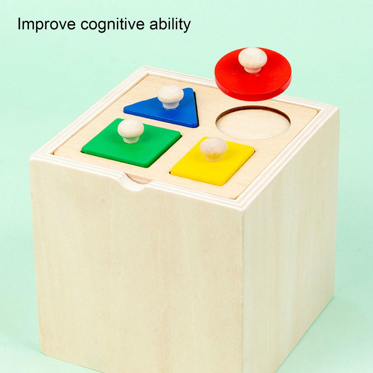 1 Set Shape Sorting Box Wood Shape Sorting Game Learning Fine Motor Skills Game