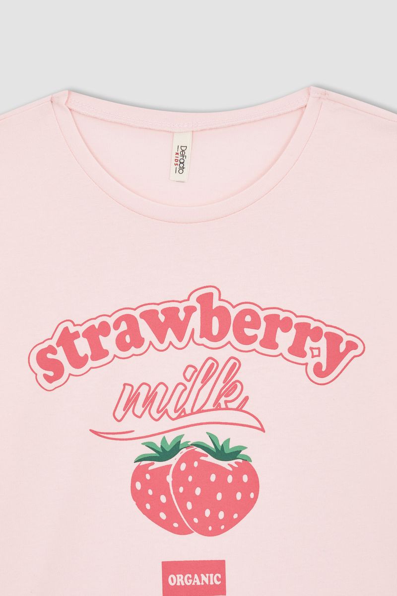 Girl - Oversize Fit Knitted Short Sleeve Body - Pink
