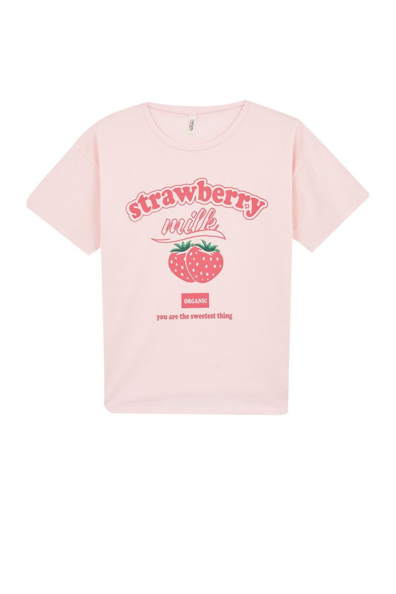 Girl - Oversize Fit Knitted Short Sleeve Body - Pink