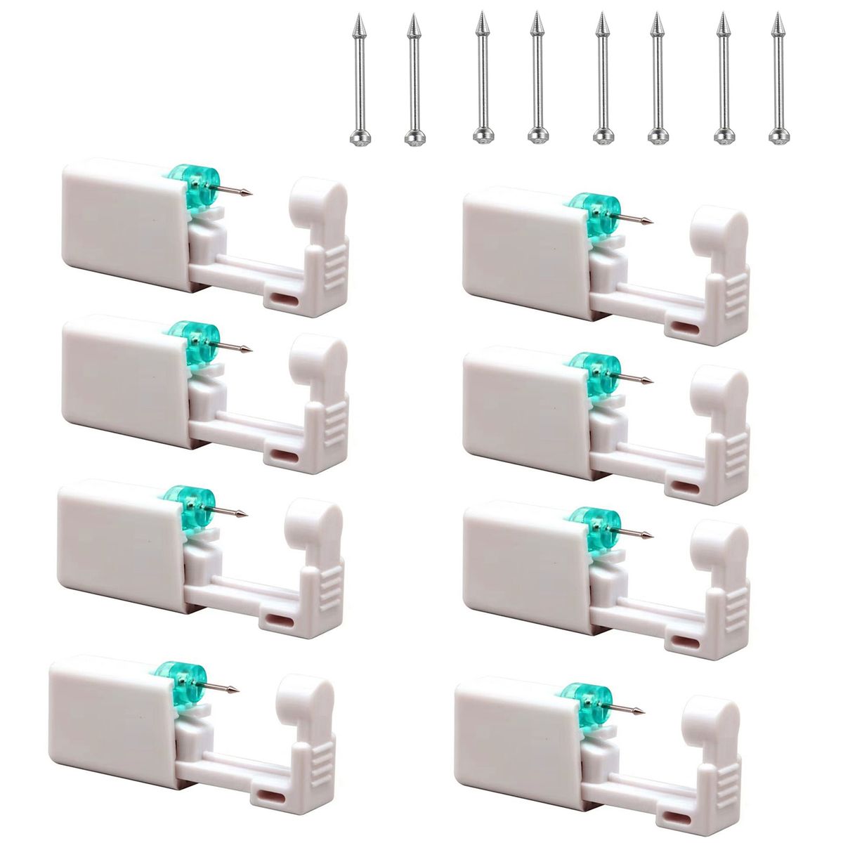 8Pcs Disposable Sterile Nose Piercing Kit Tool Safety