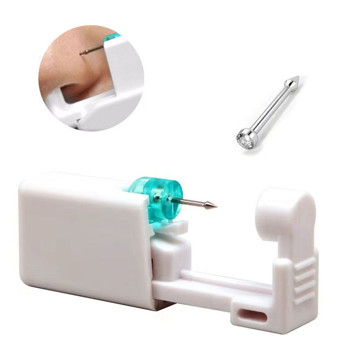 8Pcs Disposable Sterile Nose Piercing Kit Tool Safety